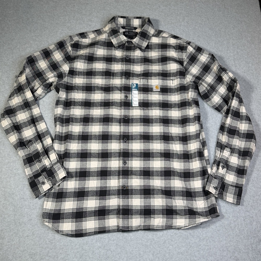 New Carhartt Rugged Flex Relaxed Fit Plaid Flannel Shirt Men's Large Tall LT